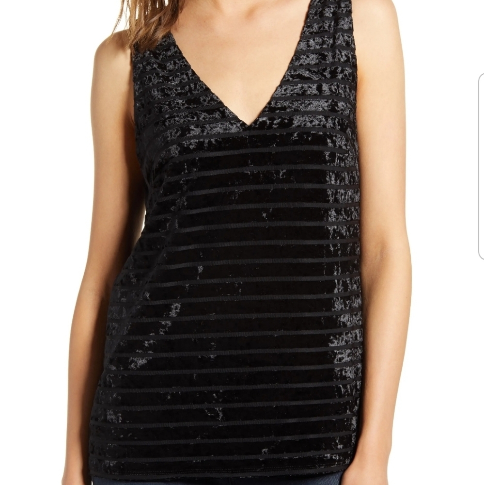 Chelsea28 Shadow Stripe Velvet Tank Top
SZ S NWT
